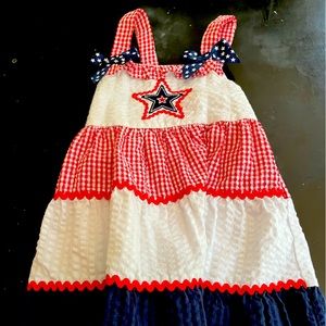 Good Lad Little Girl's Patriotic Seersucker Dress